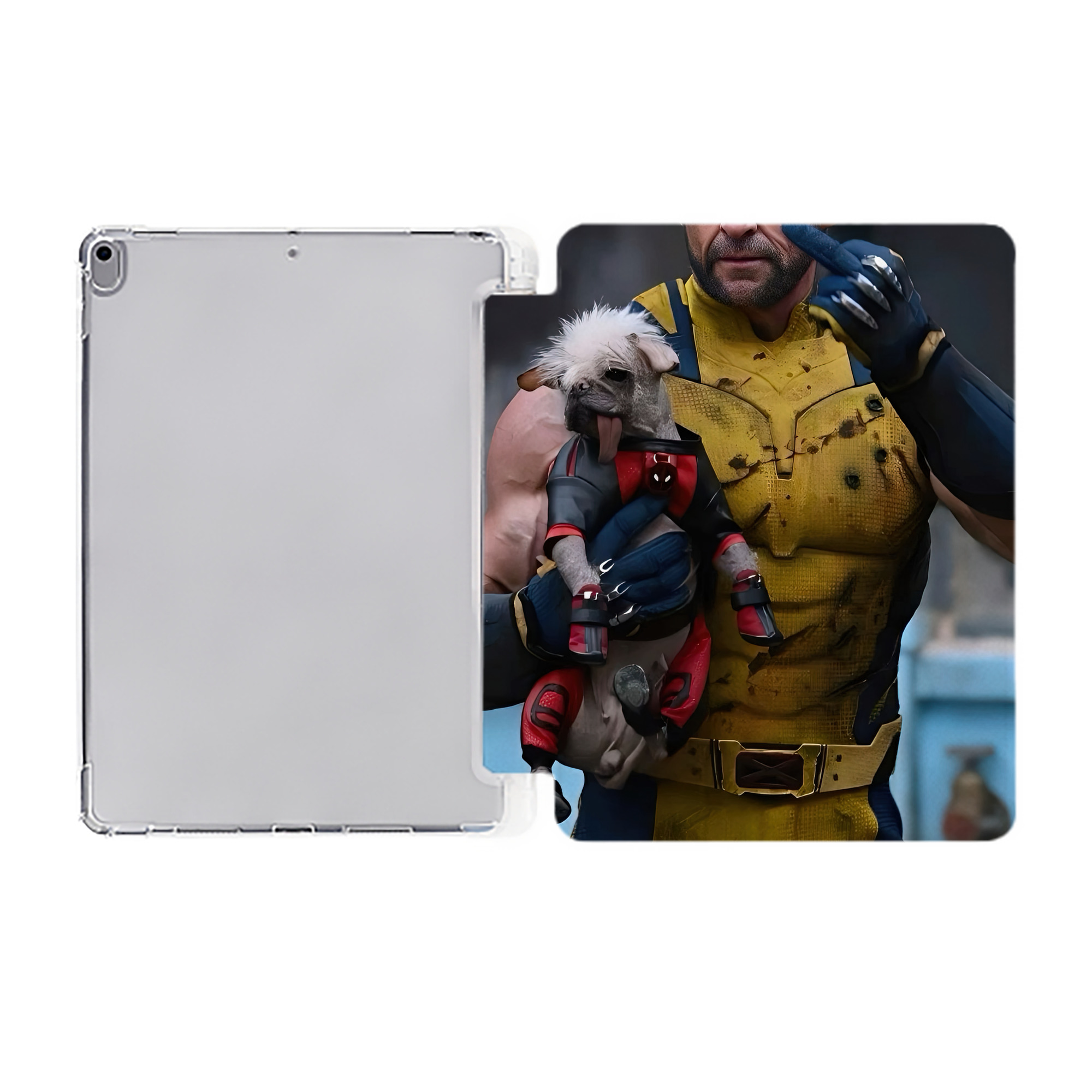 （画像用） Deadpool デッドプール IPad ケース ペン収納付き 三つ折りスタンド PUレザー×シリコン 対応機種9.5/10.5/10.9インチ